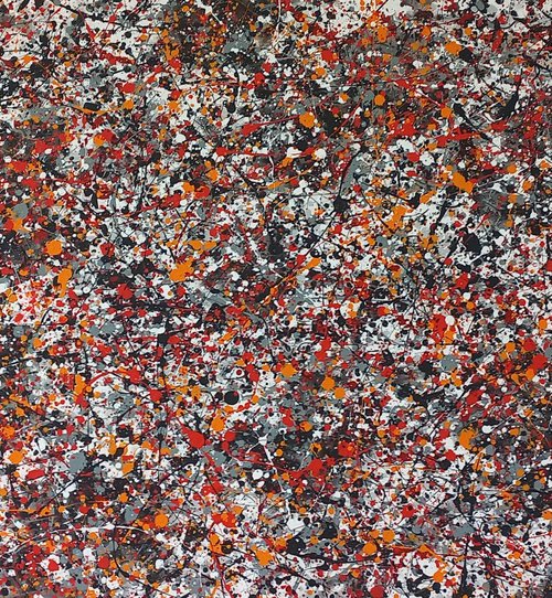 Abstract J. Pollock style acrylic by M.Y. by Max Yaskin
