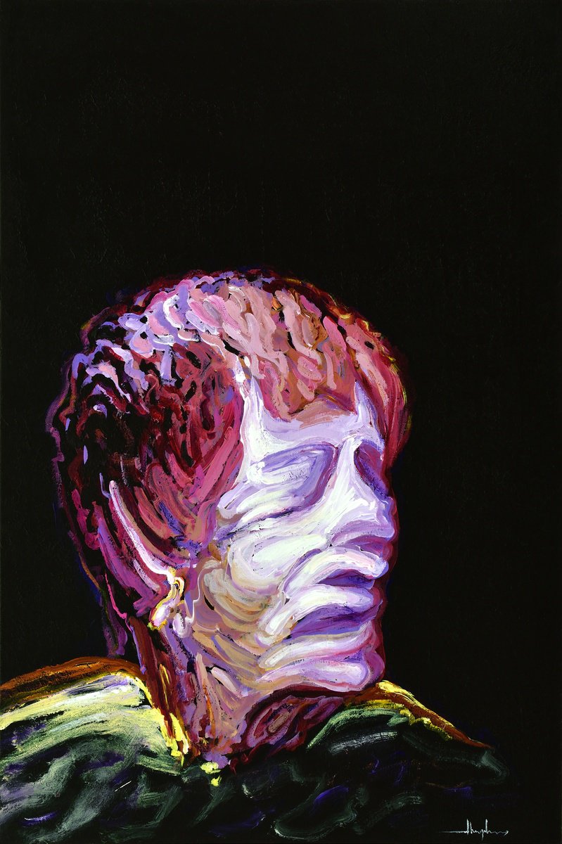 Expressive Portrait Acrylic Painting By Alex Nizovsky, 24 X 36, Media Ghosts / The Victim, Original Artwork