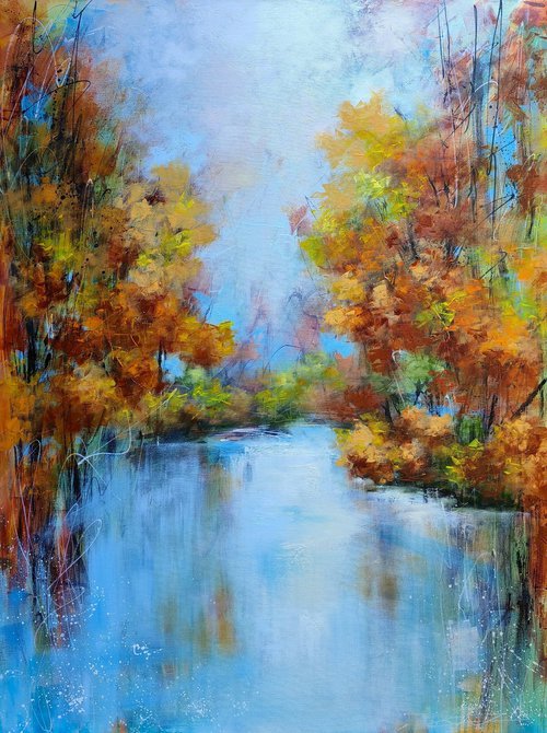 "Lake Serenity in Fall Hues" by Vera Hoi