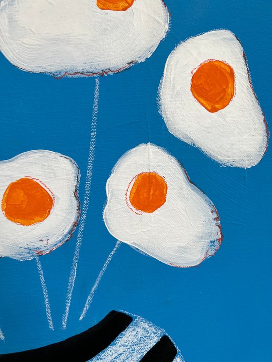 Fried Eggs as Flower Art