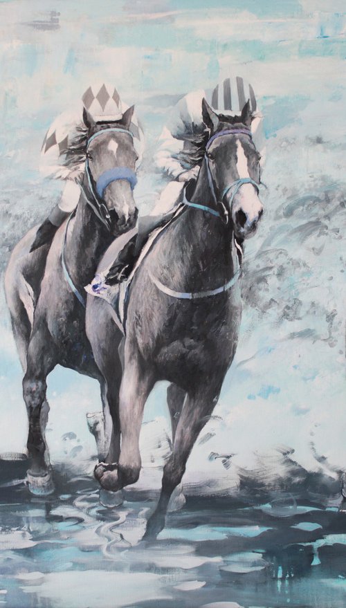 Blue light. Horse racing. by Andrei Sitsko