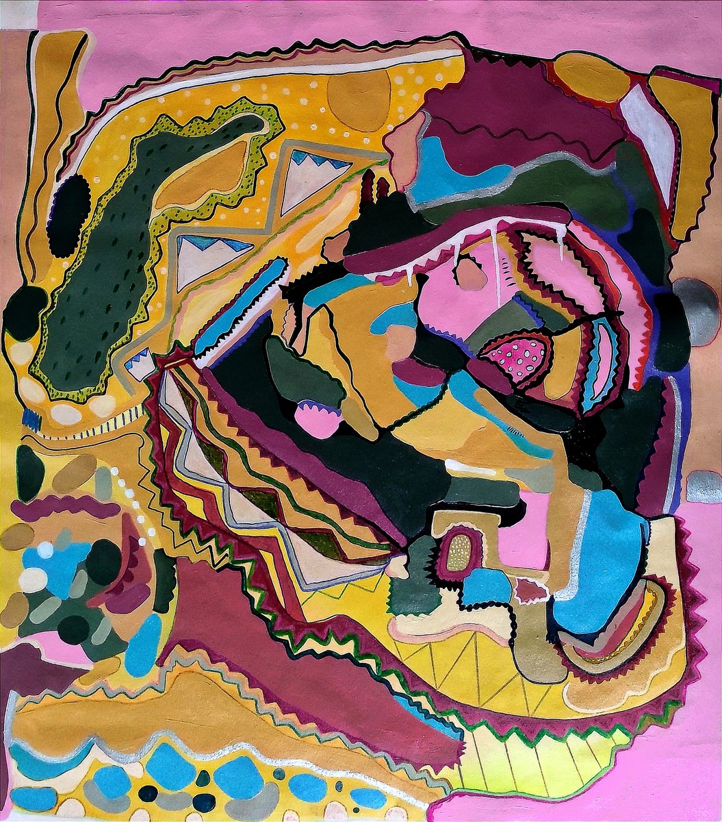 Organic Abstract Oil Painting By Chrissy Guest, 46 X 40, The Dream, Original Artwork