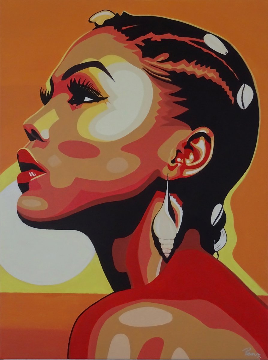 Expressive Portrait Acrylic Painting By Penny Burton, 24 X 31", Beyond, Original Artwork