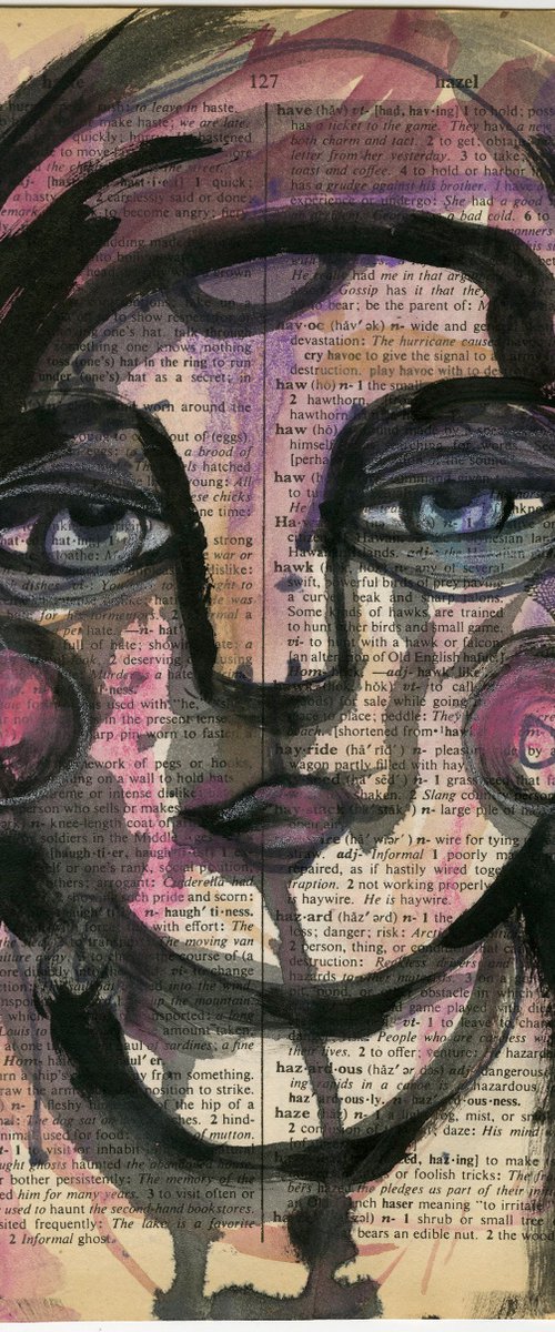 Funky Face 2020-28 - Mixed Media Painting by Kathy Morton Stanion by Kathy Morton Stanion