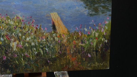 Set of four summer paintings