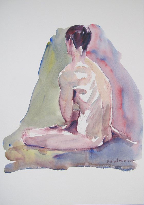 Seated male nude