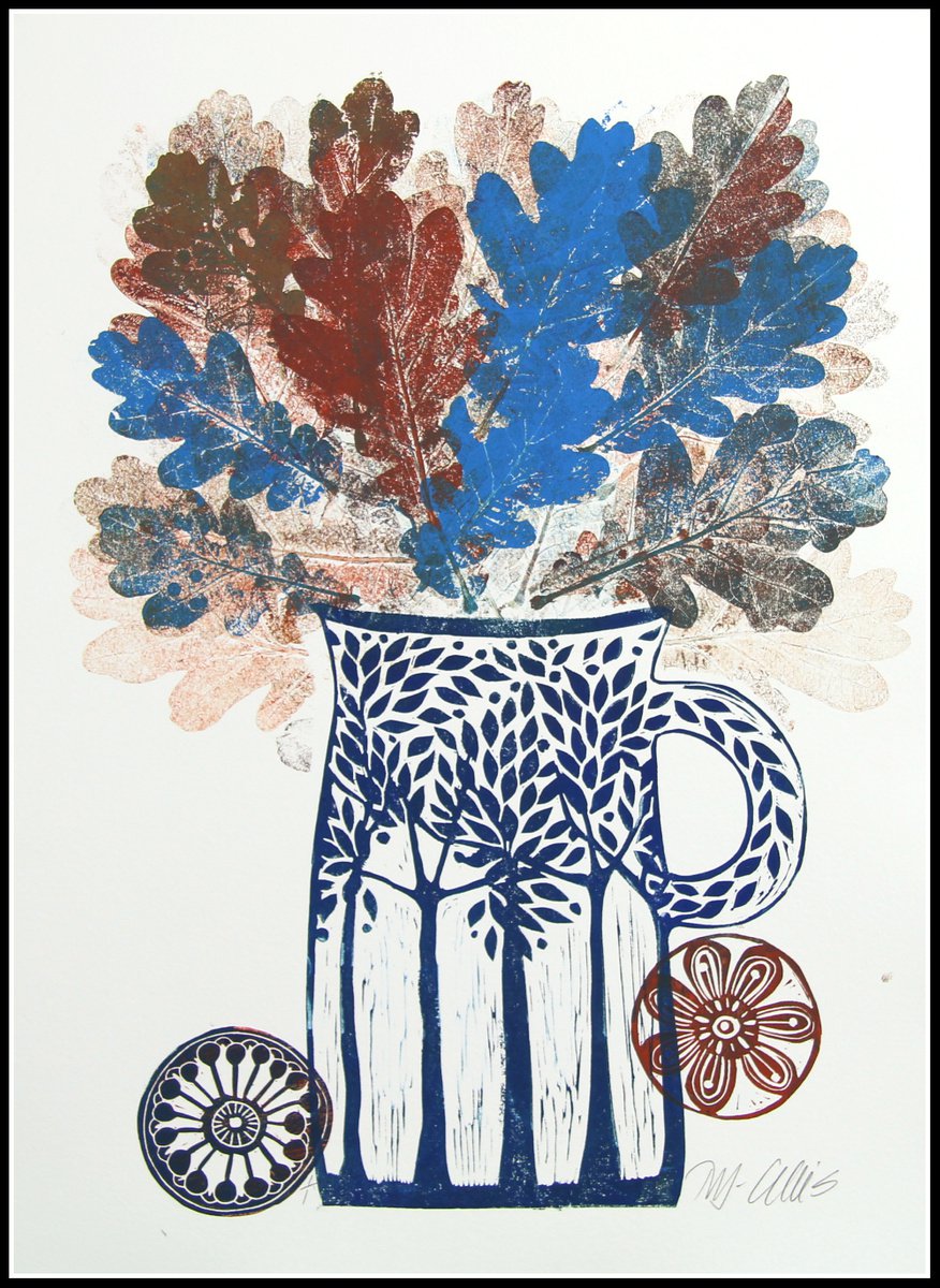 Oak leaves in a jug by Mariann Johansen-Ellis