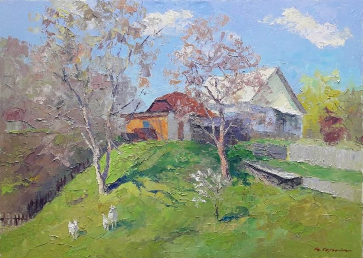 oil painting April day Serdyuk Boris Petrovich nSerb743 by Boris Serdyuk