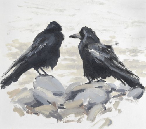 Rooks looking out to Sea by Rebecca Thorley-Fox