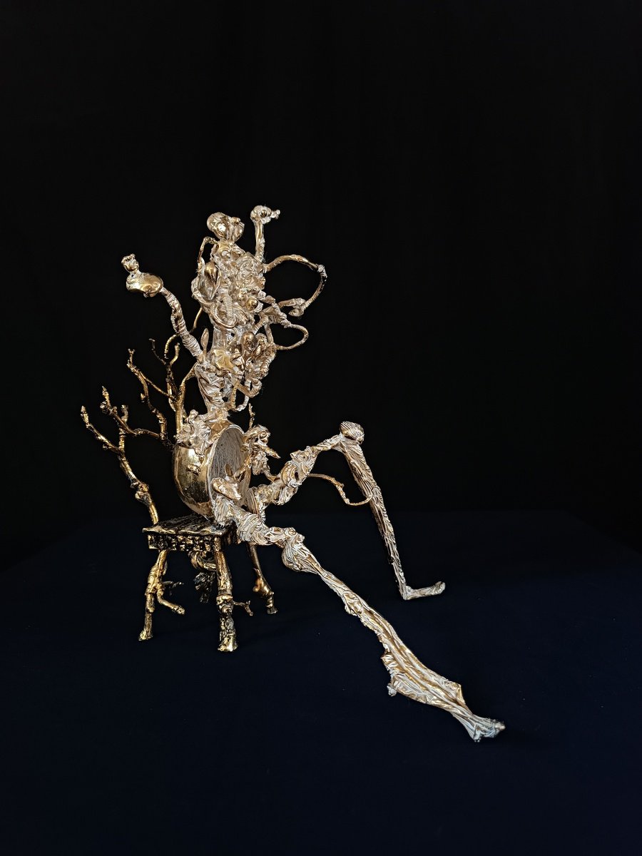 Surrealistic Botanical Bronze Sculpture By Karen Terzyan, 10 X 8", Inscape, Original Artwork