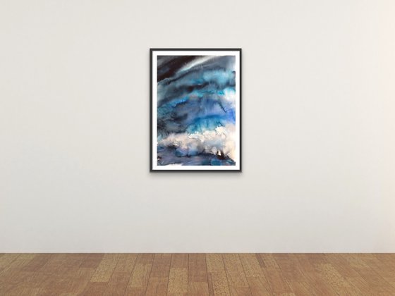 Endless Blue  I  Landscape I Seascape I Abstract Watercolor