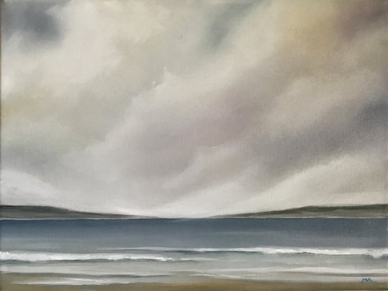 Beneath The Silent Skies - Original Seascape Oil Painting on Stretched Canvas