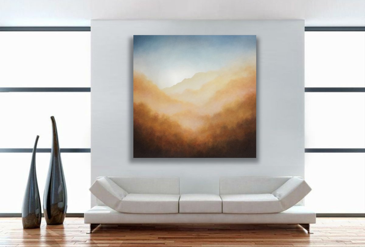 Large Abstract Landscape 03 - Oil Painting on Canvas 100A�100 cm by Waldemar Kaliczak