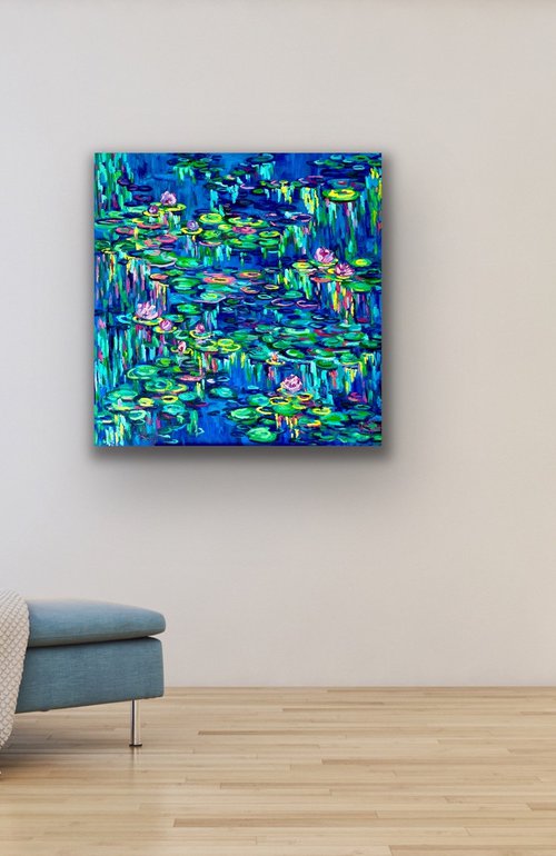 "Water lily raindrops" by Julia Borg