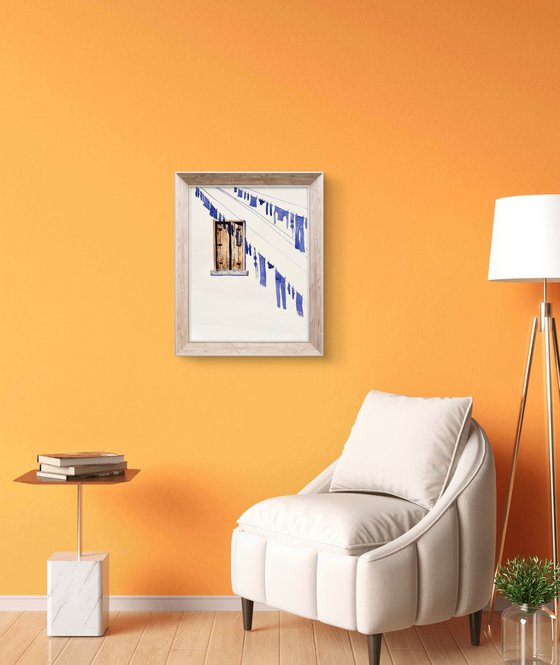 BLUE SHADOWS White Wall