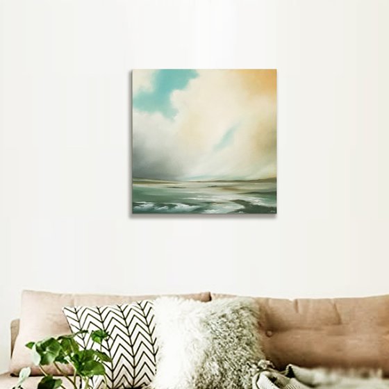The Light Will Guide Us - Original Seascape Oil Painting on Stretched Canvas