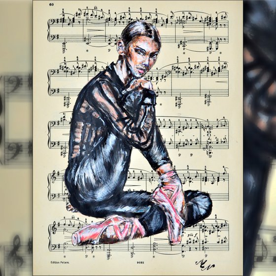 Ballerina XXX- Vintage Music Page, GIFT idea