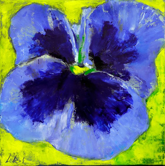 Abstract Floral painting Pansies large art