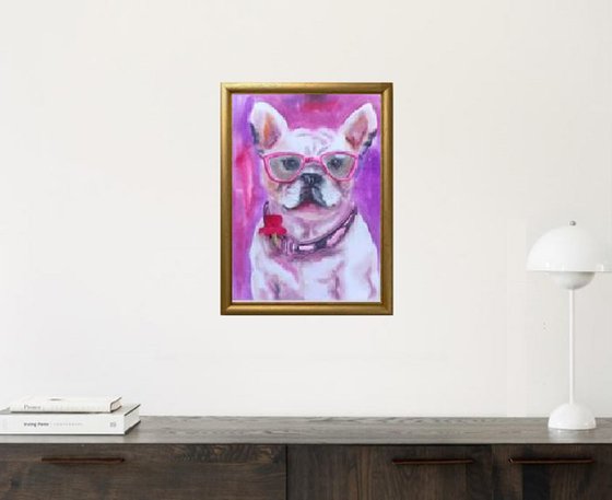 Pink French Bulldog Modern