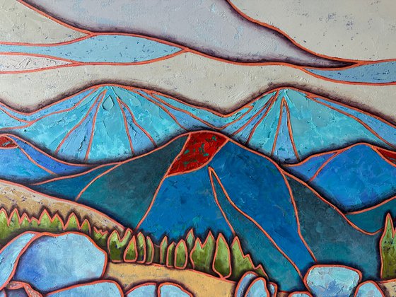 Blue poppies in the mountains