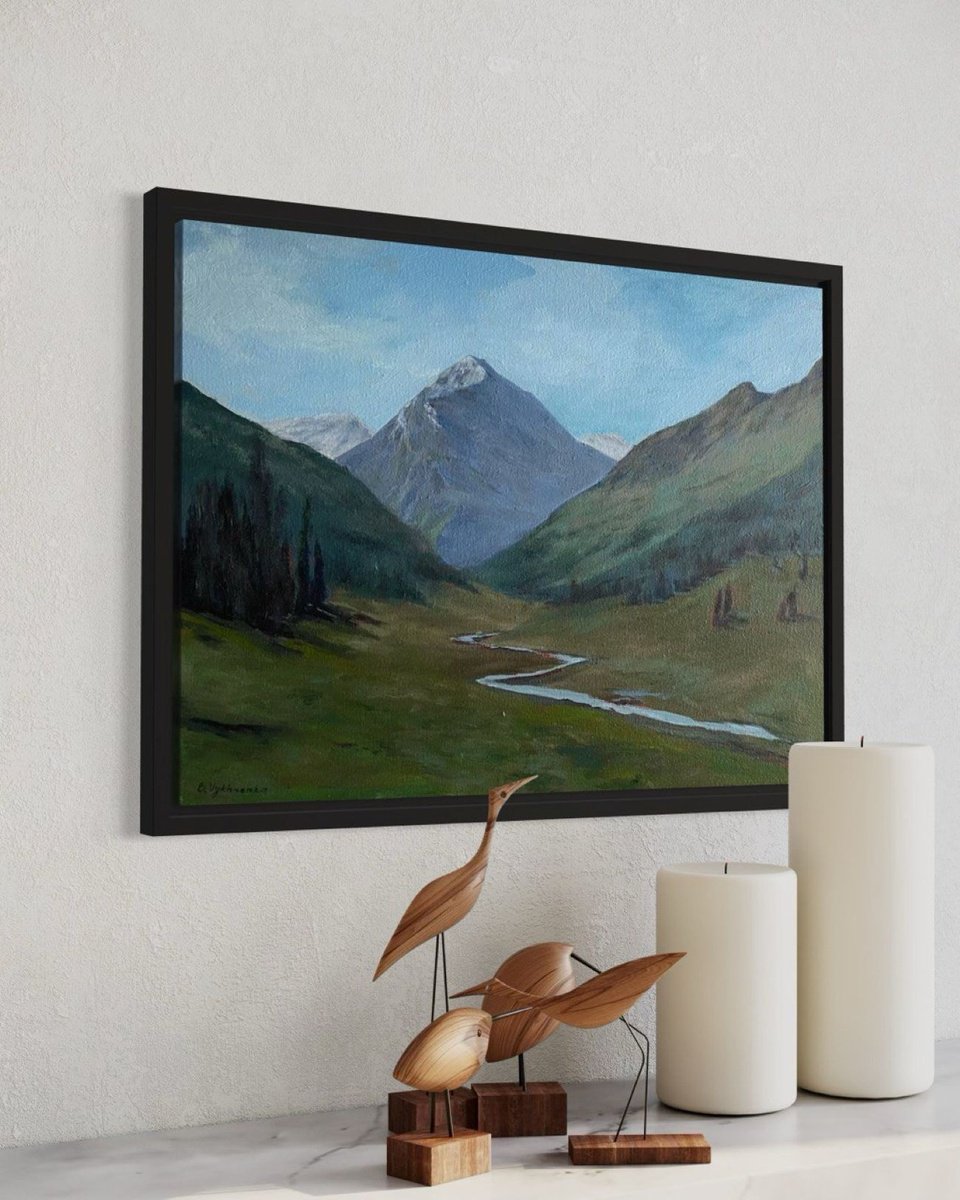 Impressionistic Landscape Oil Painting By Bohdan Vykhrenko, 16 X 12, Mountains, Original Artwork