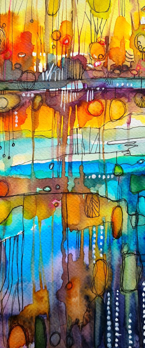 Playfullness in the Autumn landscape 24x32cm by Simon Tünde