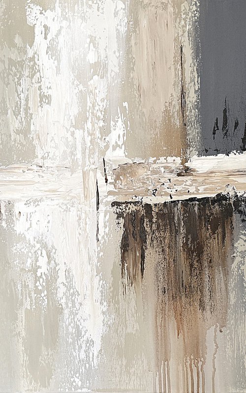 Traces of Calm Brown Grey by Tatiana Malinovscaia