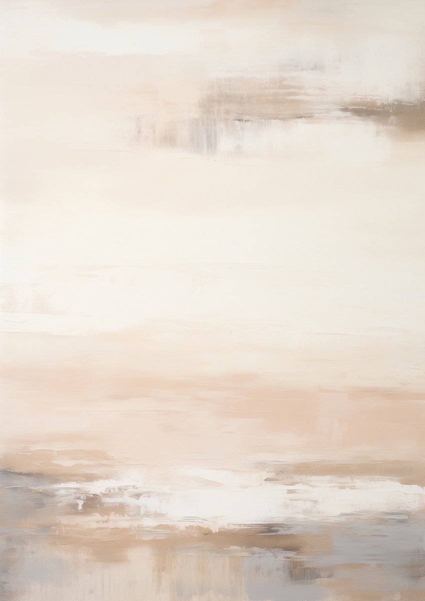 Abstract Landscape Painting By V+V Kniazievi, 47 X 63", Tranquil Mountain Horizon #7, Original Artwork