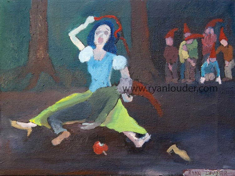 Oil Painting Snow White And The Dead Dwarf 9x1 Artfinder