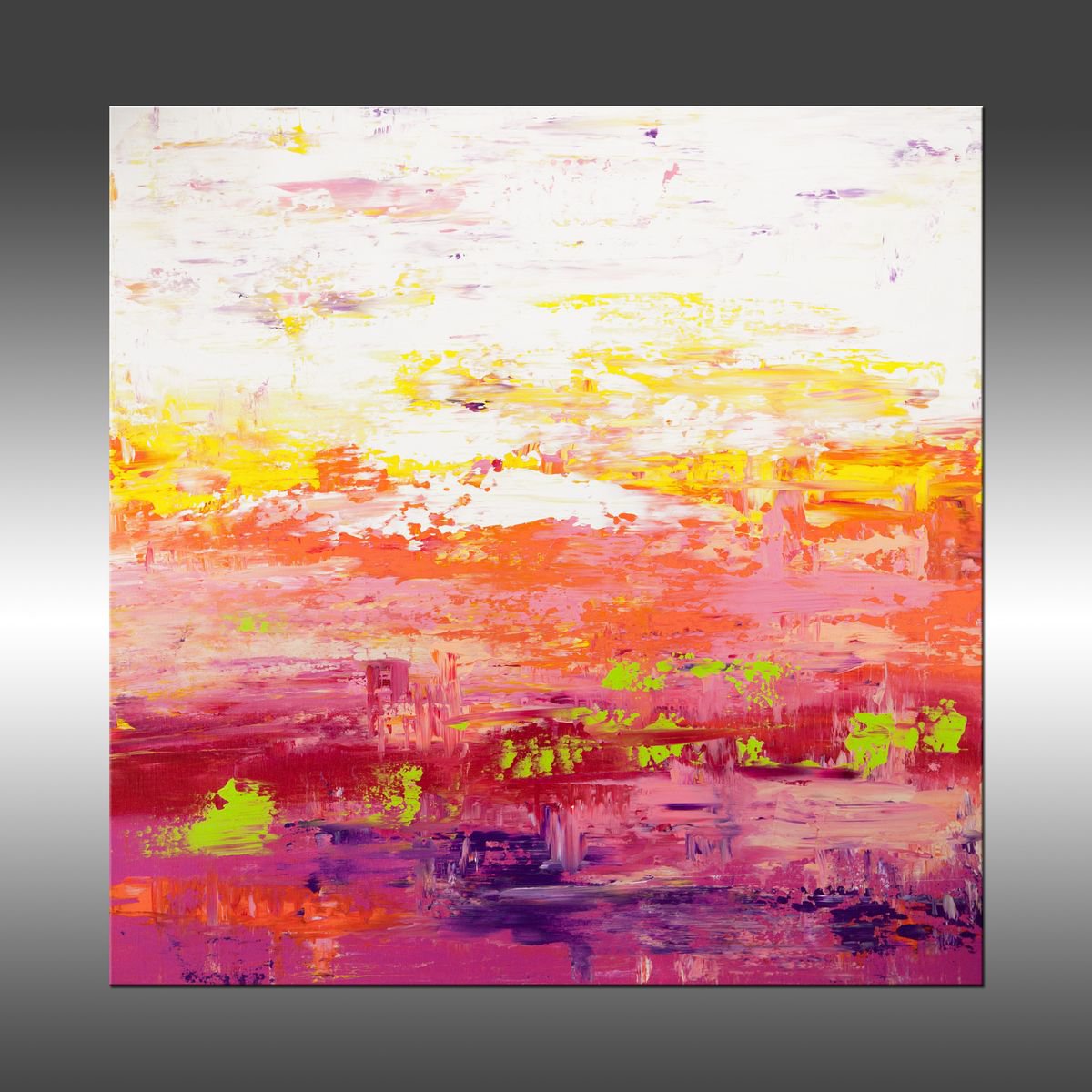 Abstract Acrylic Painting By Hilary Winfield, 24 X 24, Modern Industrial 39, Original Artwork