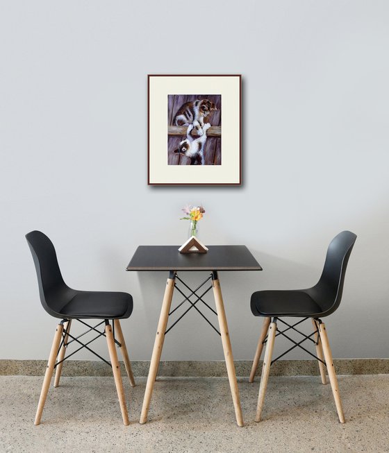 Playful Kittens on the Fence