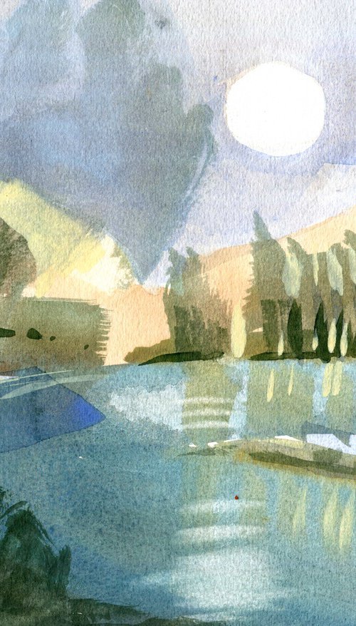 Moonlit Pond by Elizabeth Anne Fox