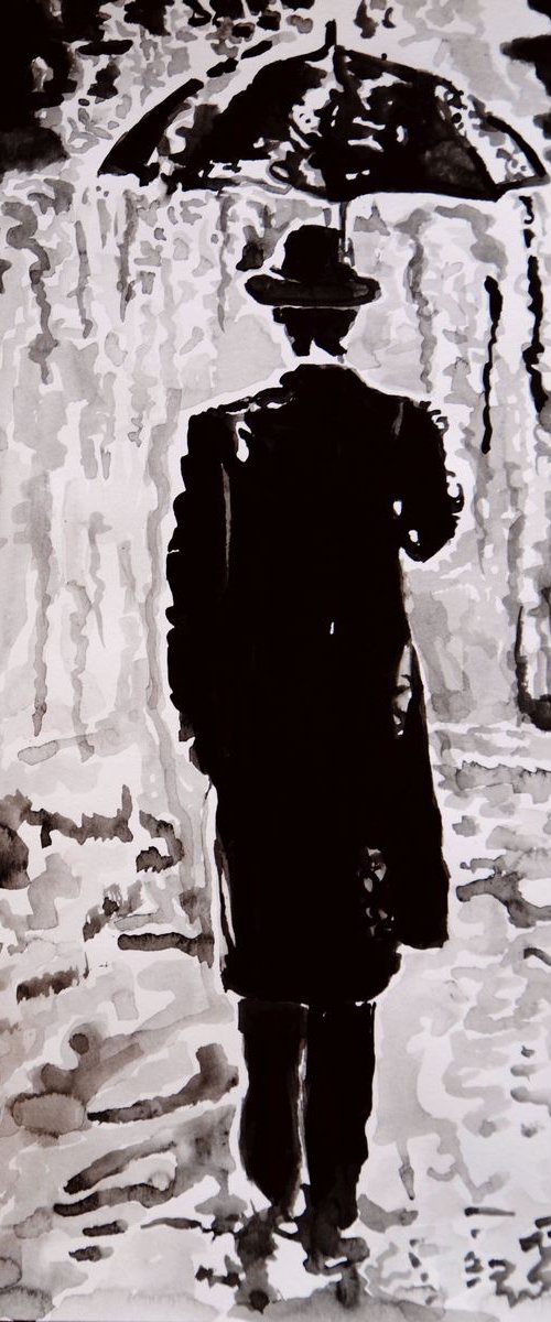 Rainy Man / 42 x 29.7 cm by Alexandra Djokic