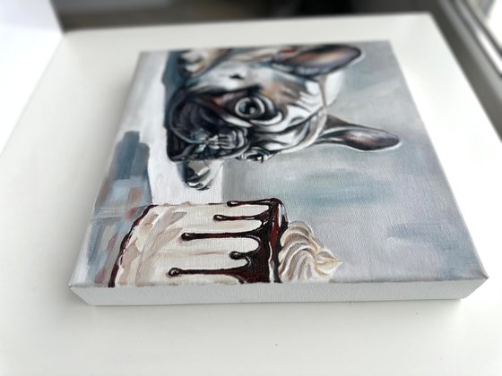 Bulldog and Cake