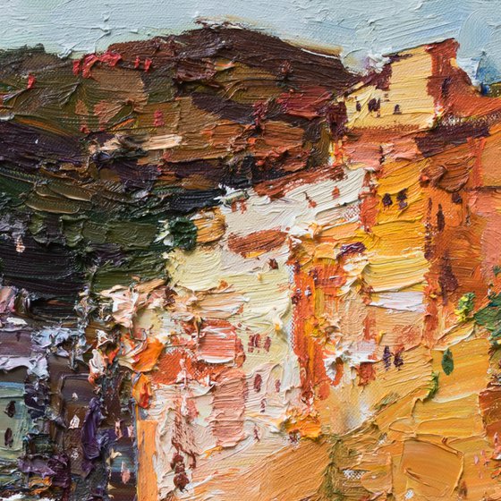 Riomaggiore, Cinque terre - Italian Landscape painting