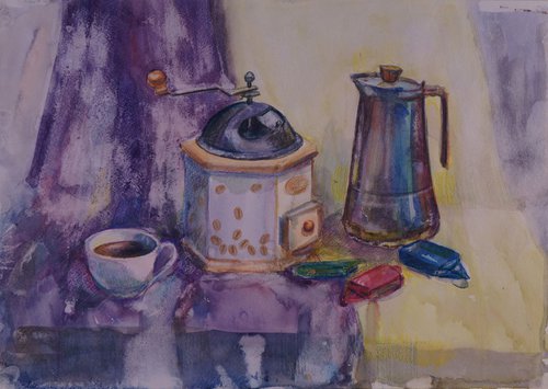 Coffee still life by Elena Sanina