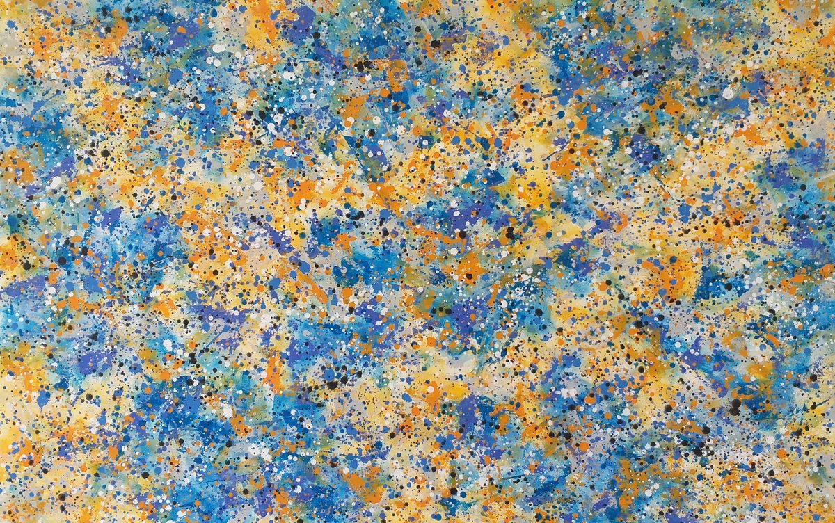 Abstract Acrylic Painting By Max Yaskin, 64 X 41", Brightness 3 By M.y., Original Artwork