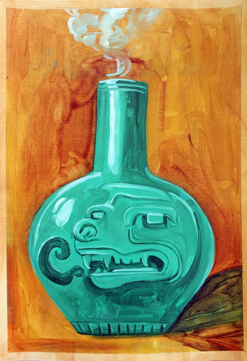Still Life Oil Painting By Ben Stephenson, 11 X 16, Vase (Popocatzin), Original Artwork