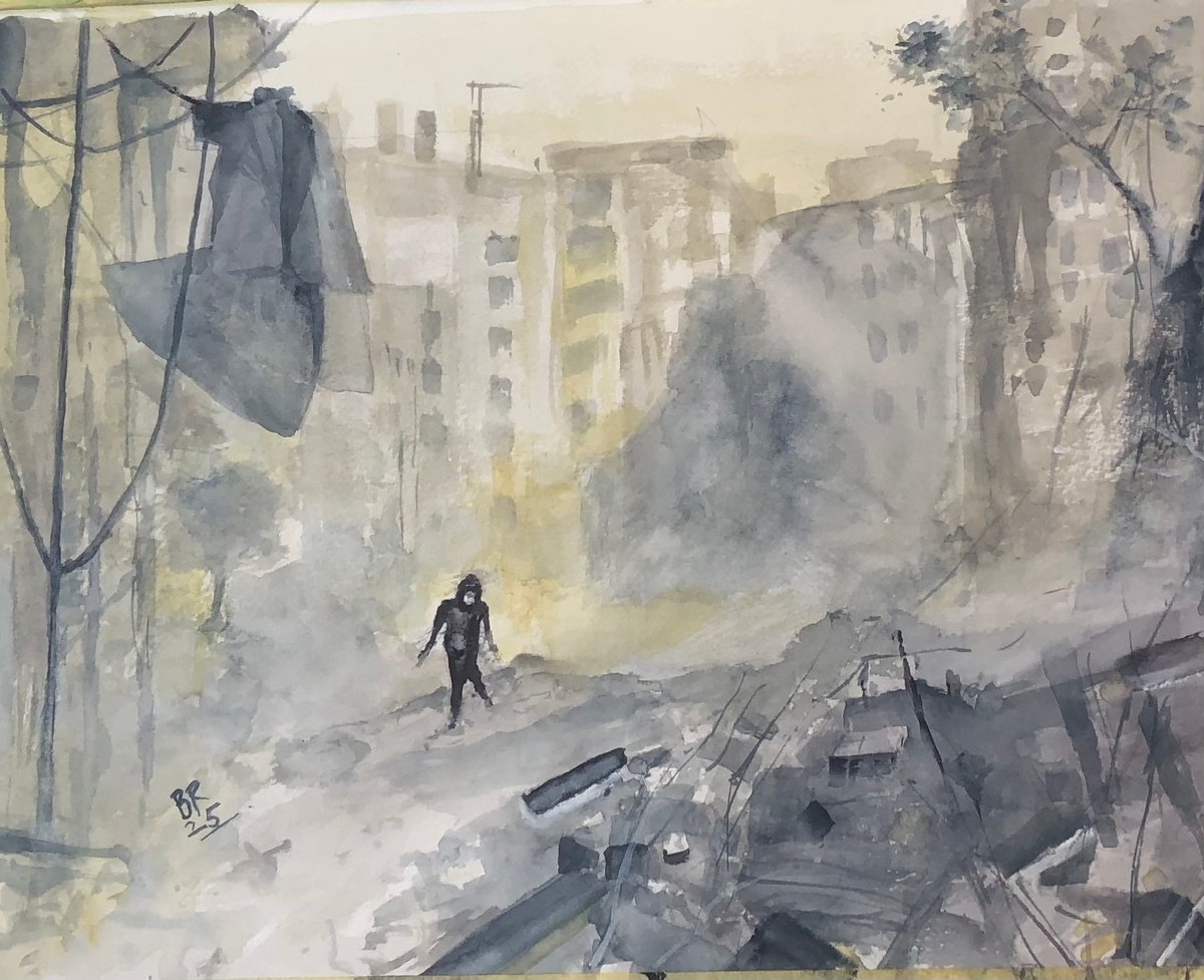 Impressionistic Still Life Watercolour By Bernd Rieve, 13 X 11, Gaza Ii, Original Artwork