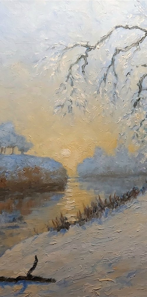 snow on the severn: sunset by Colin Ross Jack