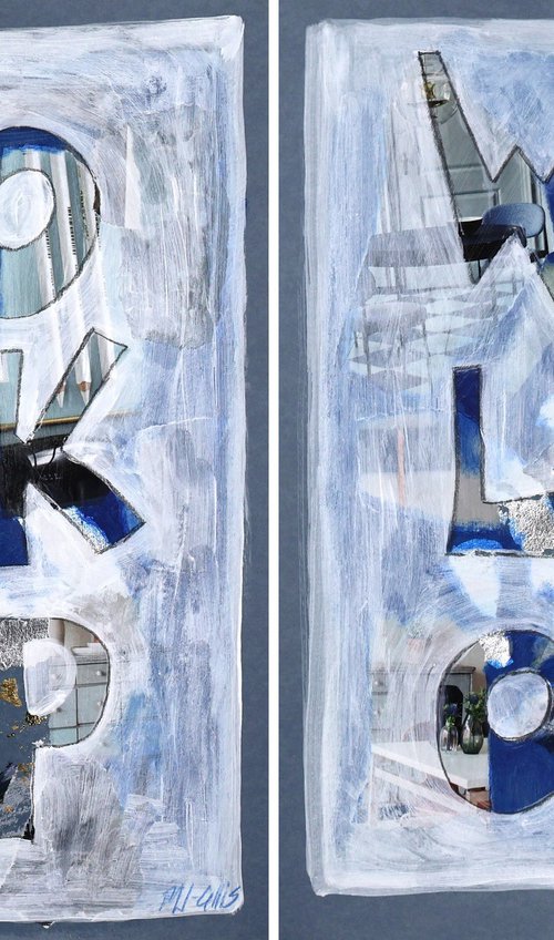 Look up, Walk on, collage set by Mariann Johansen-Ellis