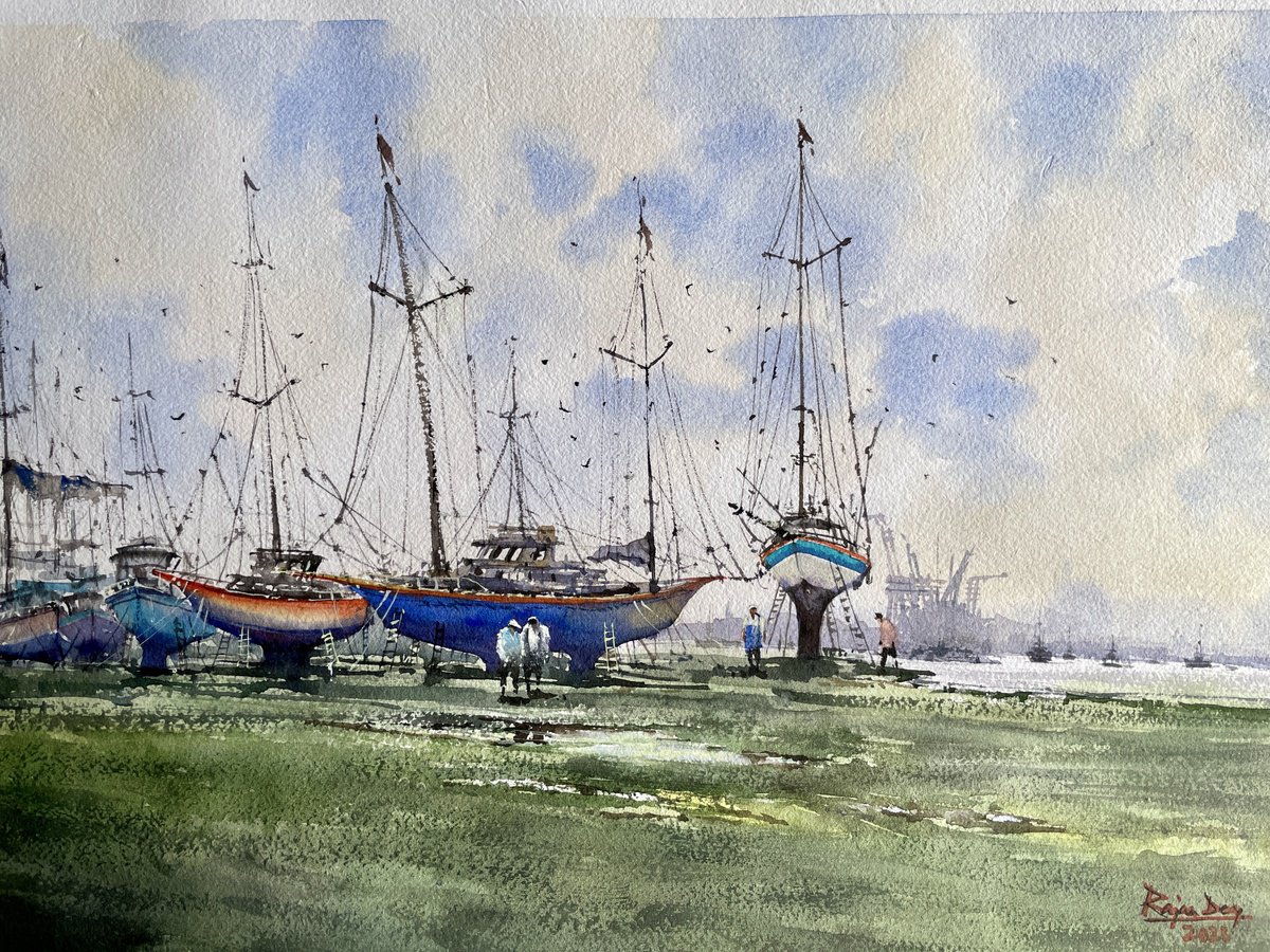 Boats being fixed by Rajan Dey