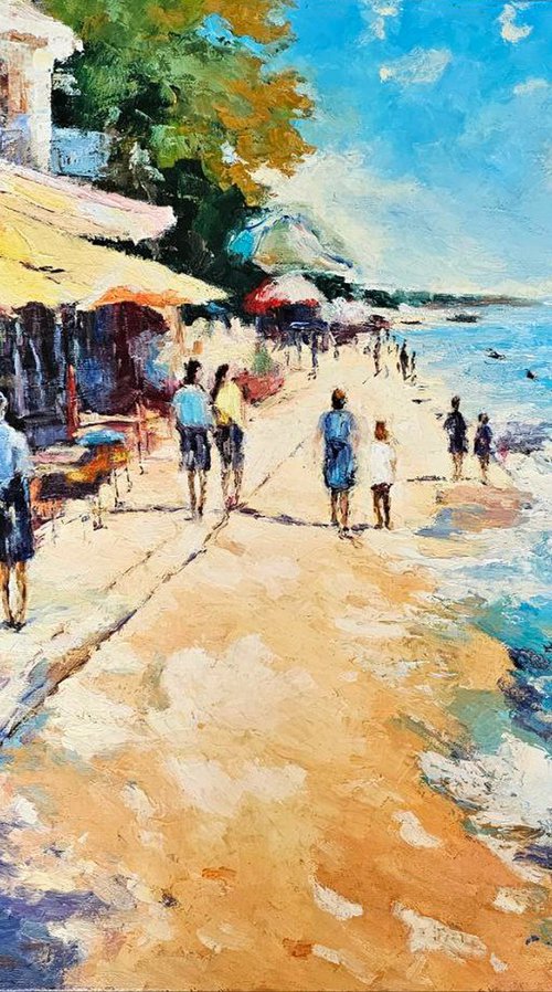 Sunlit Mediteranean Promenade by Olga Egorov