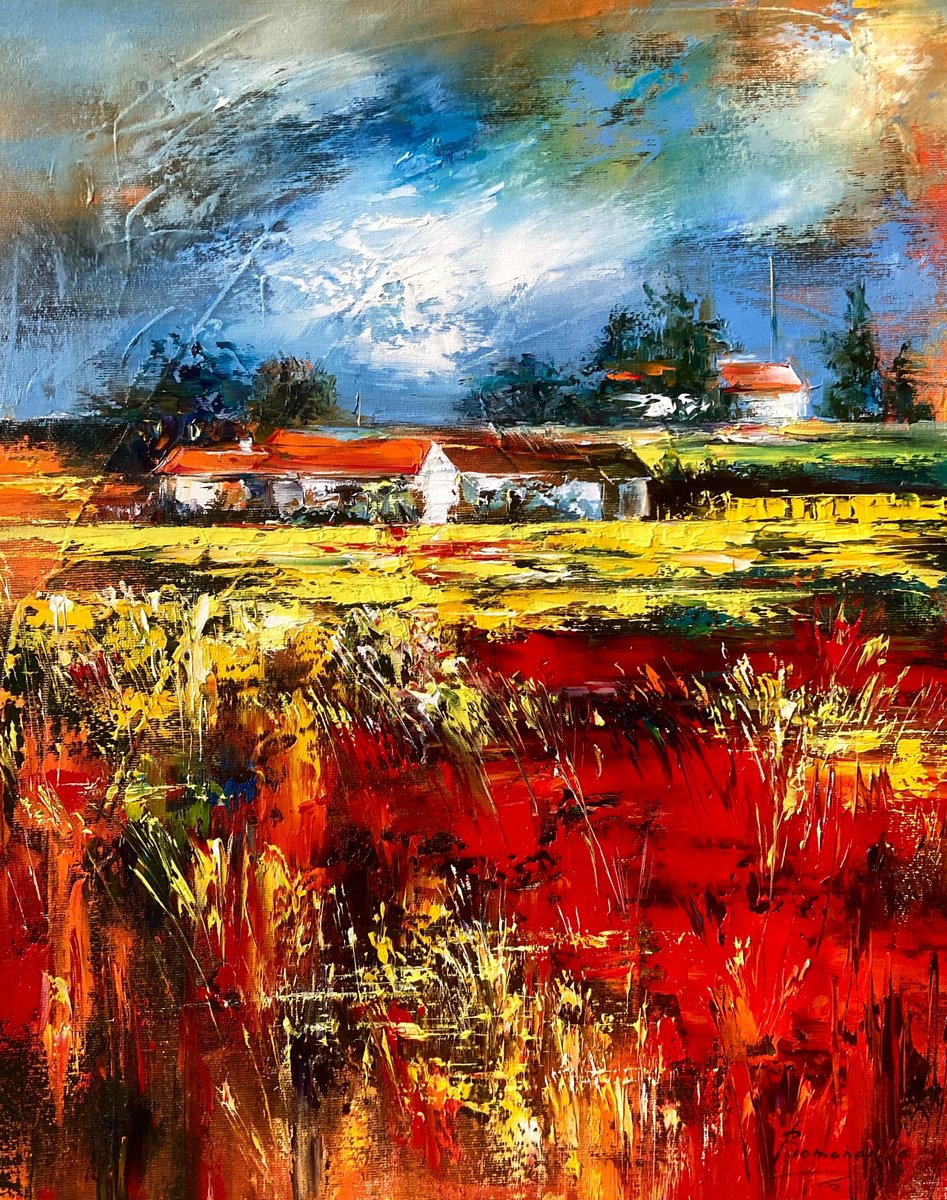 Poppy landscape by Olena Romanenko