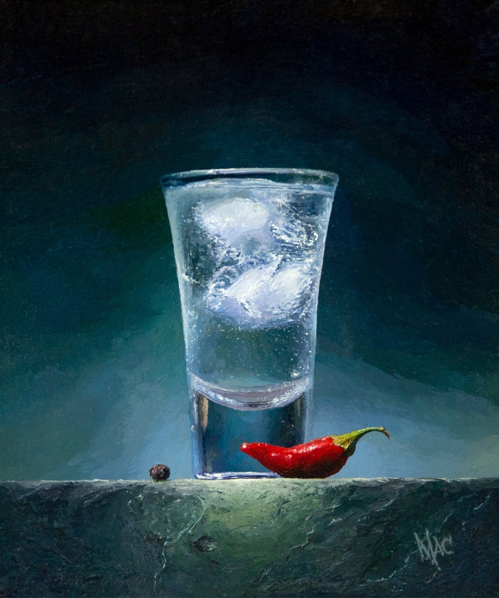 Photorealistic Still Life Oil Painting By Alexey Merzlikin, 6 X 7, Arctic Shot, Original Artwork