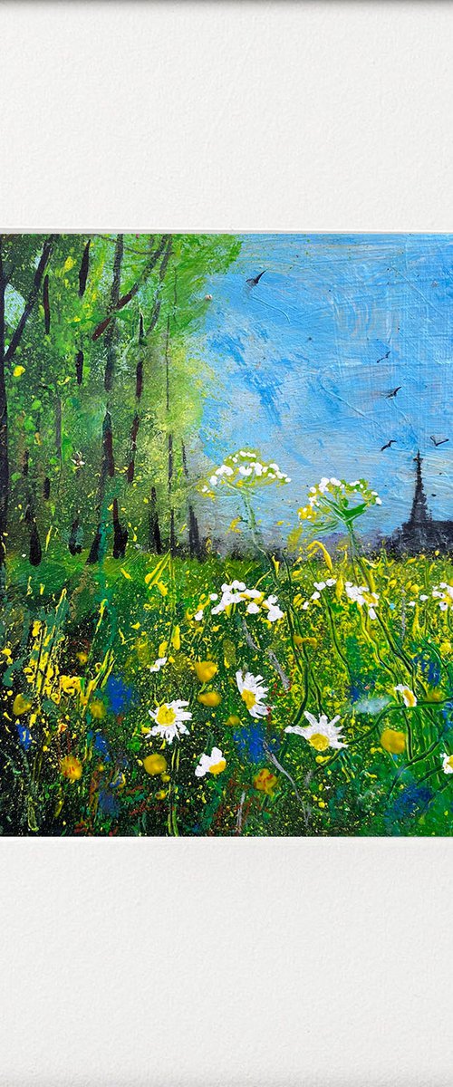 Seasons - Summer Church by Meadow by Teresa Tanner