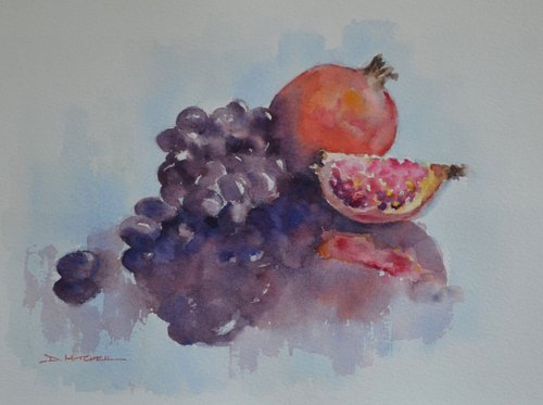 Pomegranate & Grapes by Denise Mitchell