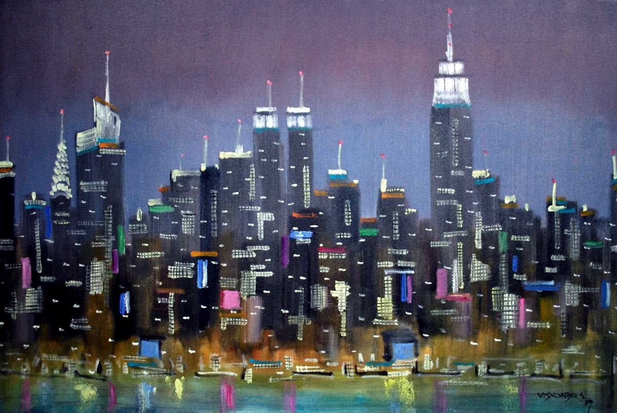 Abstract New York City, 36x24 in by Vishalandra Dakur