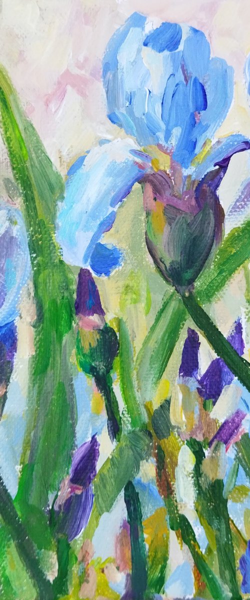 Blue irises by Ann Krasikova