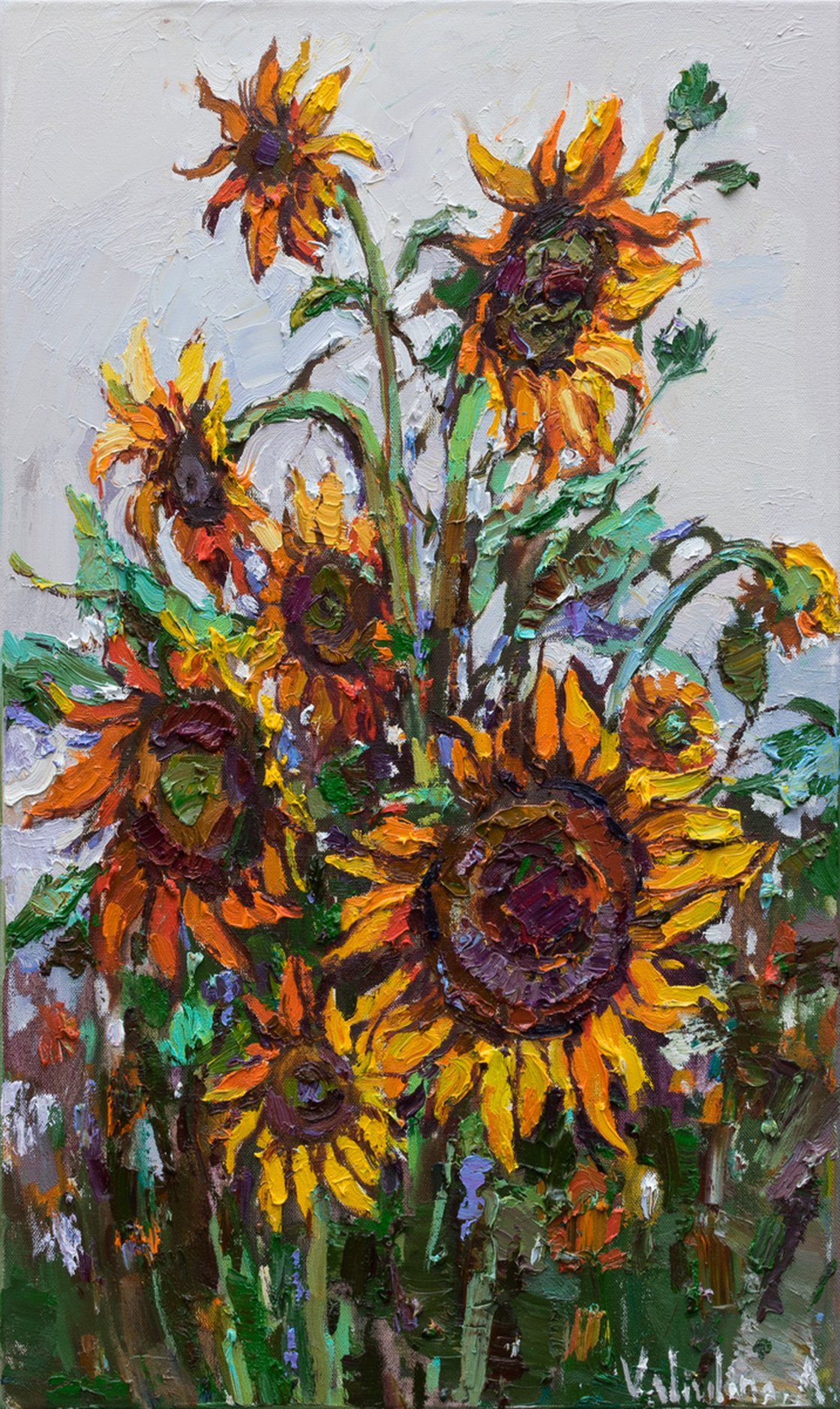 Sunflowers Original Oil painting Oil painting by Anastasiia Valiulina ...